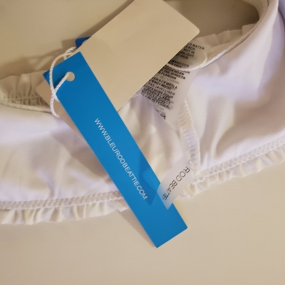 White Smocked Hip Bikini Bottom Size 10 - Picture 4 of 6